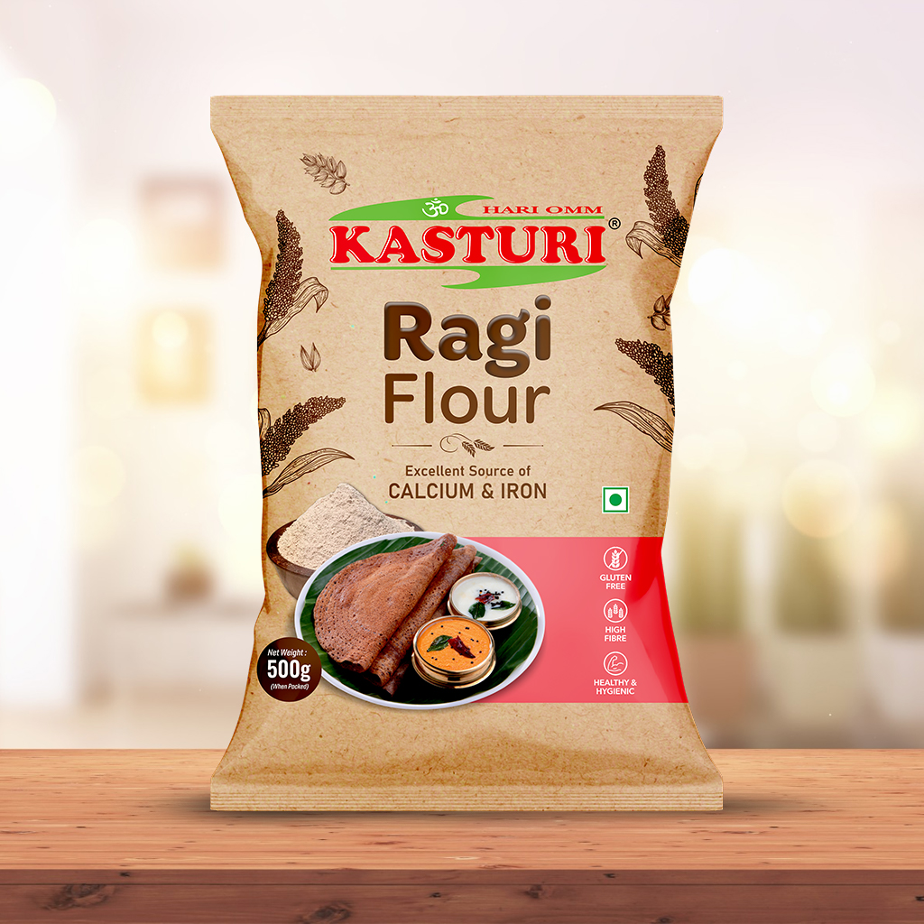 Kasturi Ragi Flour 500g pack — finger millet flour with calcium and iron